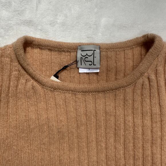 Baserange Simin Ribbed Merino Wool Sweater Tee Size Small NWT $125 Beige Rose - Picture 9 of 16